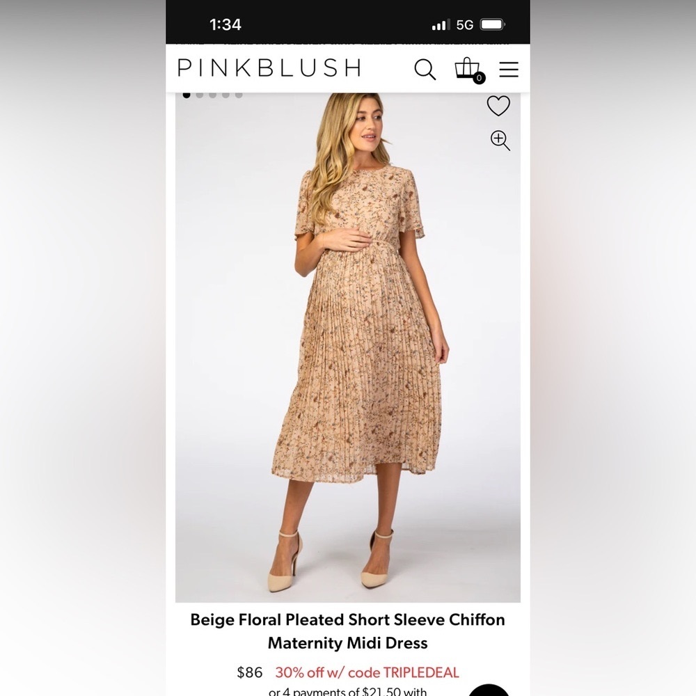 Pink Blush Maternity Dress NWT
